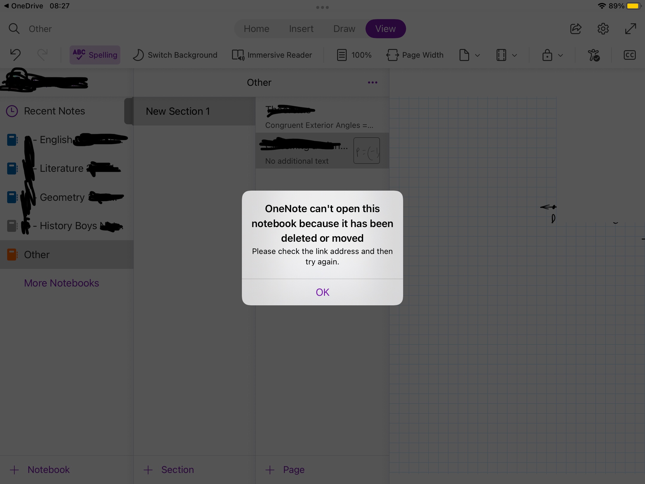 My OneNote notebook is not opening and says it might be deleted or ...