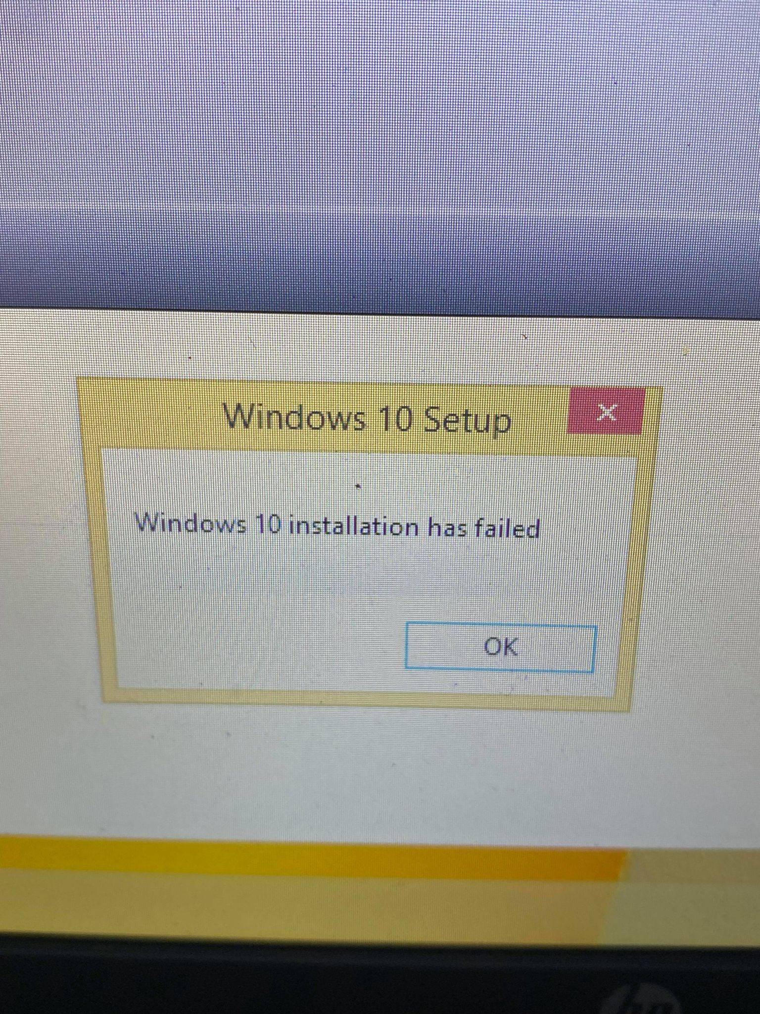 Upgrading Windows 8.1 to Windows 10 failure - Microsoft Q&A