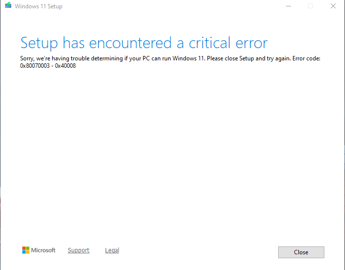 Trying to install Windows 11 for the past few days and it wont work ...