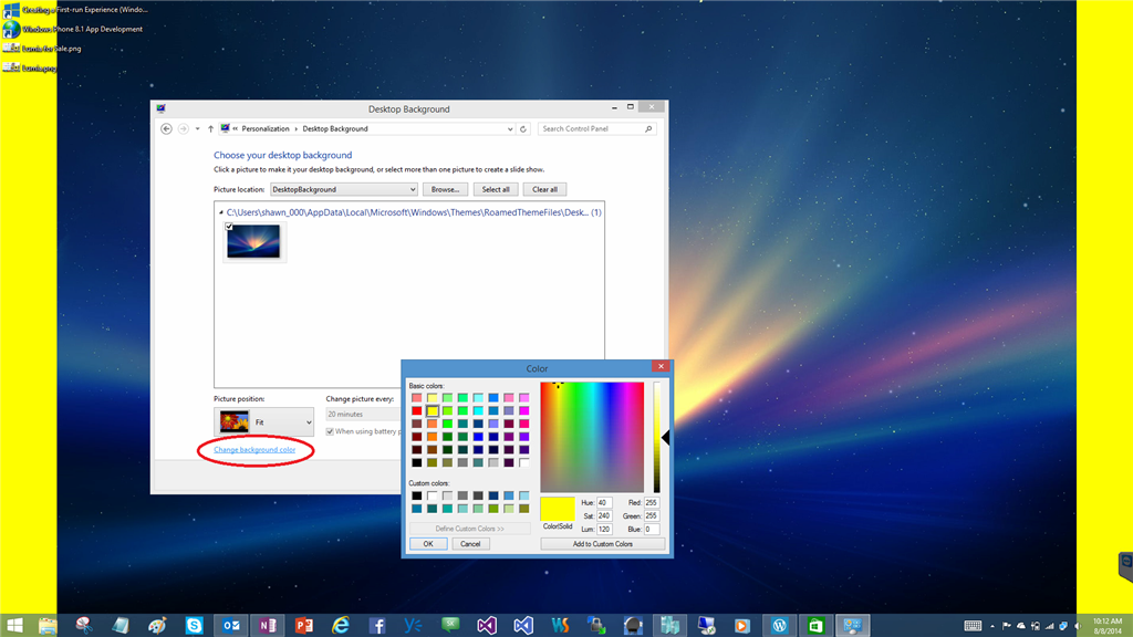 Change Walpaper to a custom color - Microsoft Q&A