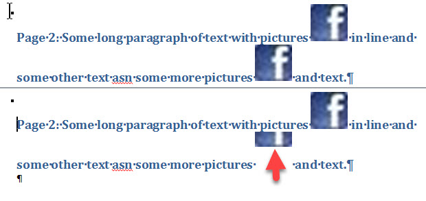 Microsoft Word - inline images overlap text in heading 1 paragraph ...