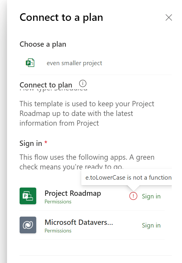 Unable to connect any project to Roadmap in Teams - Microsoft Q&A