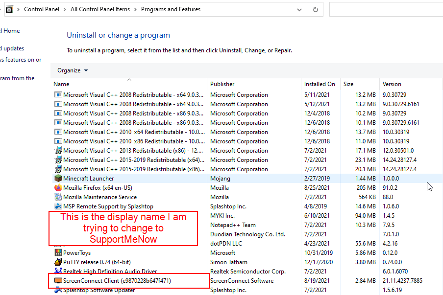 Rename Application in Registry Edit - Microsoft Q&A