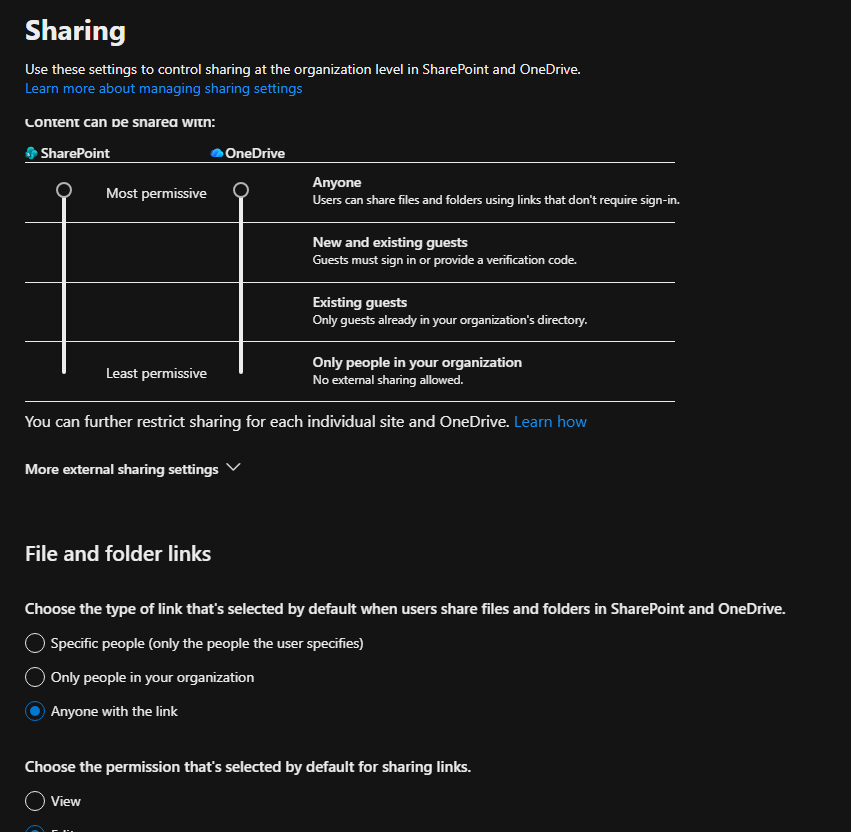 Not able to share outside the organization from OneDrive