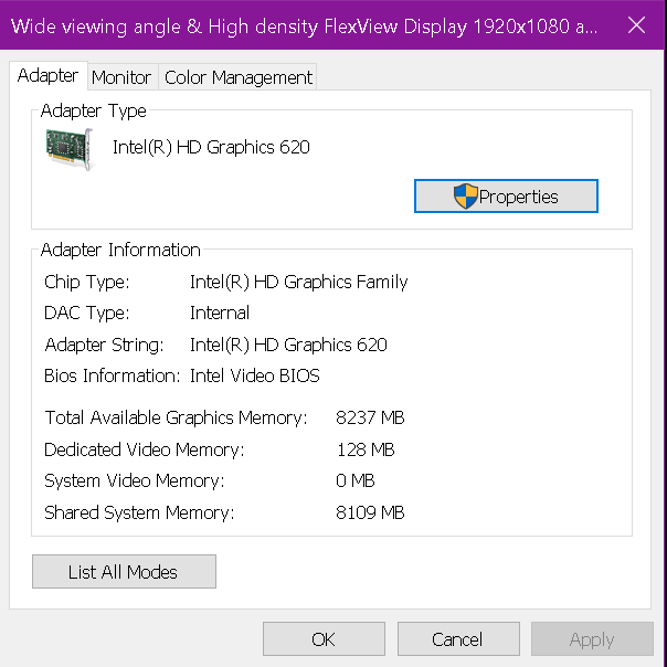 Dedicated Video Memory not recognized by windows. - Microsoft Q&A