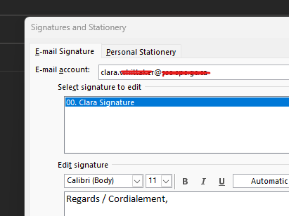Signatures are available to select from the Signature tab, but they are ...