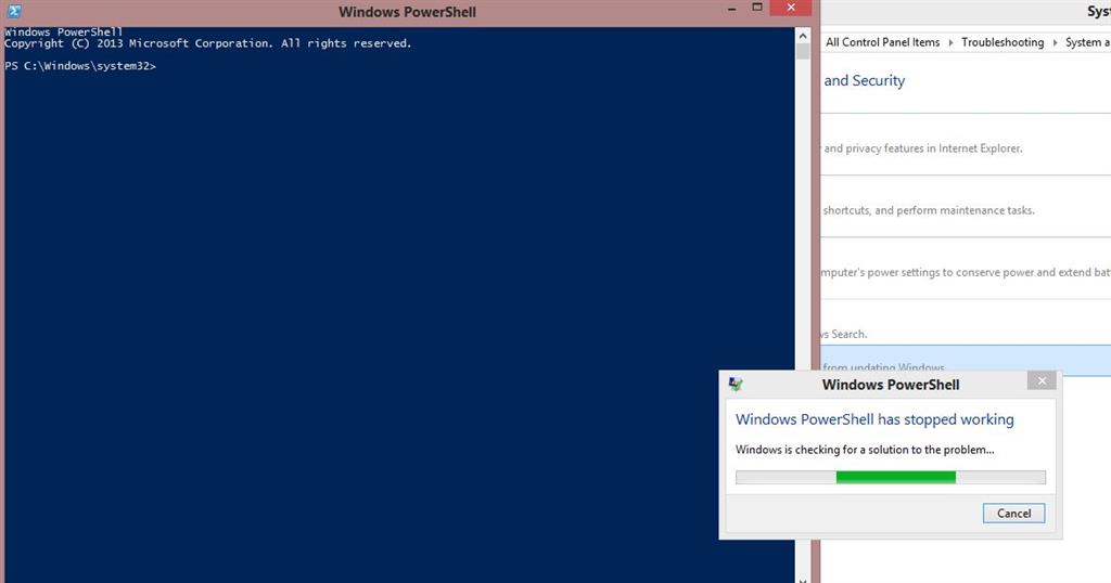 powershell and script native stop working!!! - Microsoft Q&A