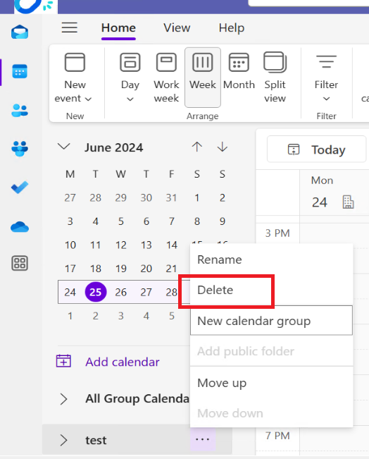 Unable to delete calendar group in Outlook Microsoft Q&A