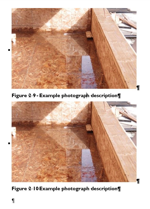 Add larger space between figure number and figure description text in a ...