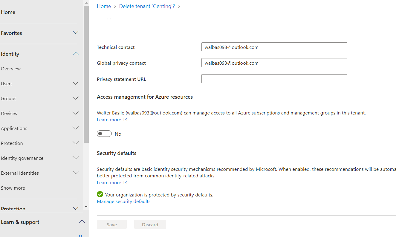 Activate Access Management For Azure Resources Is Not Possible 