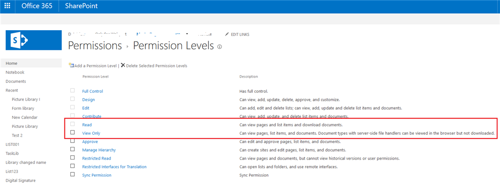 Sharepoint Office365 Business Premium library permissions for Read ...