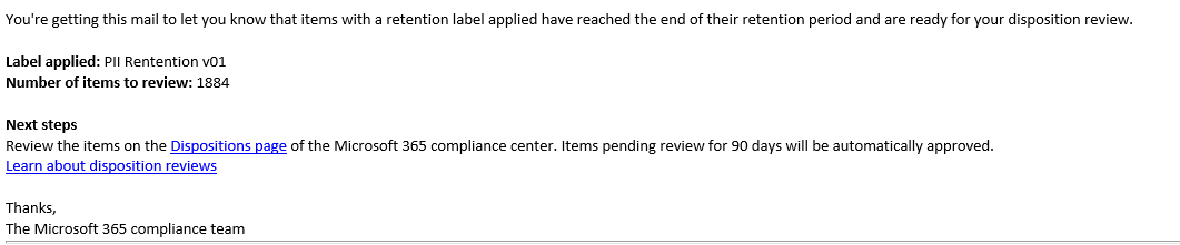 Notification Email