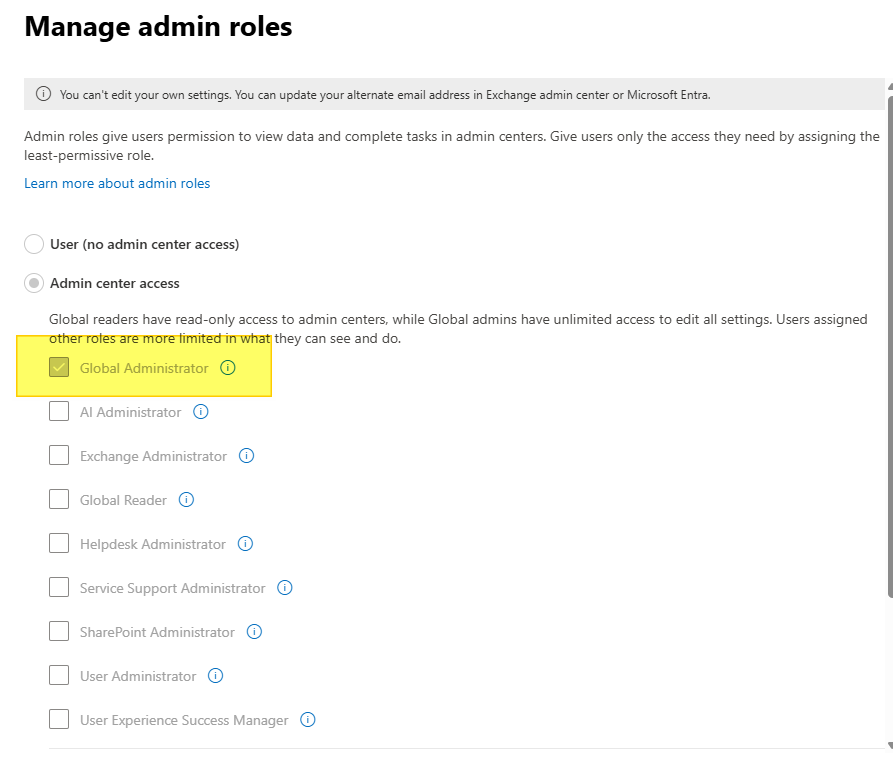 Why don't I have the permission to access Mail in the Microsoft Admin ...