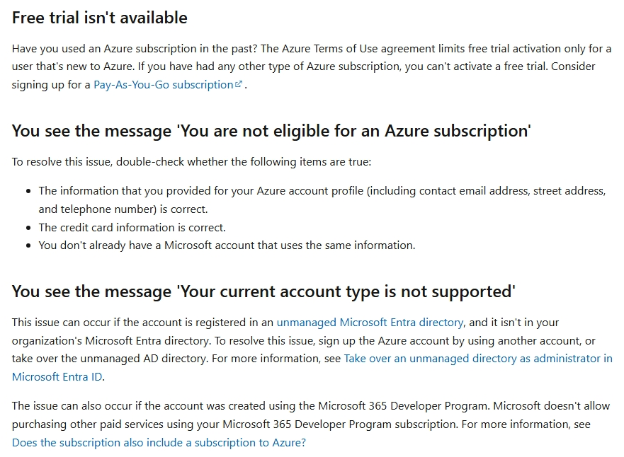 i cant access azure account this is my first time signing up but yet i ...