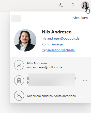 personal account being logged in to the org