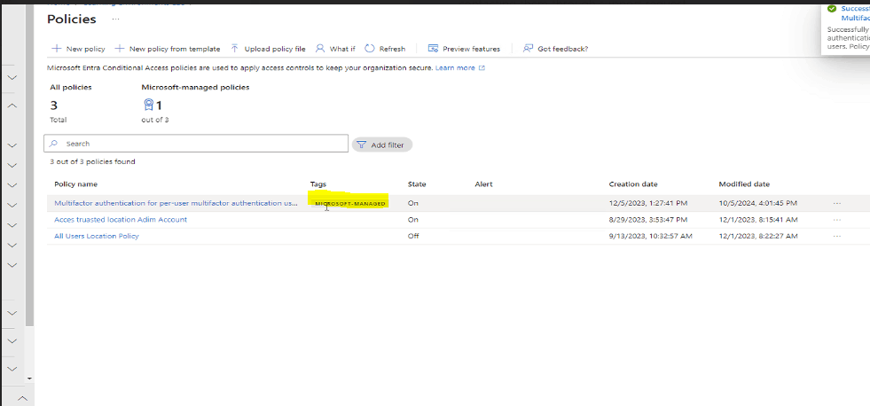 Unable to edit the policy - Microsoft Q&A