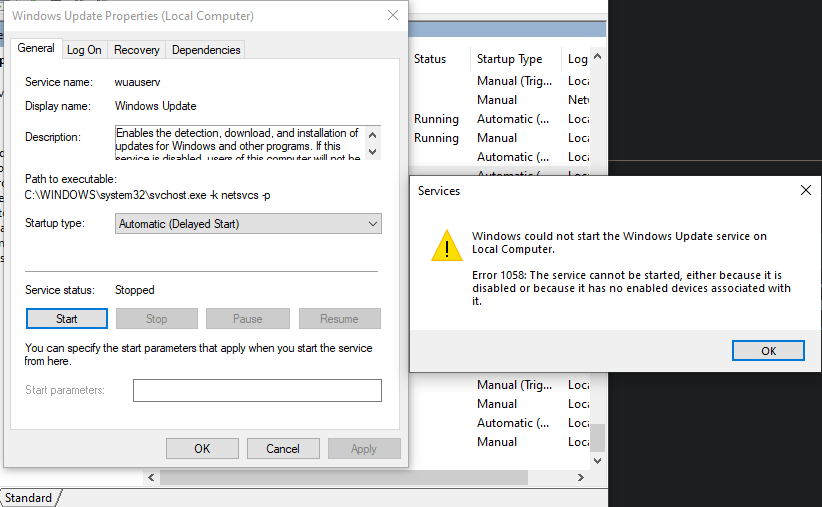 Can't switch my windows update to automatic - Microsoft Q&A
