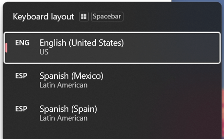 I have 3 keyboard layout options when there's only two languages ...