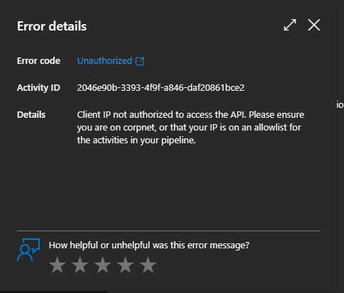 ADF - Cosmos DB Linked service unauthorized due to client IP not ...