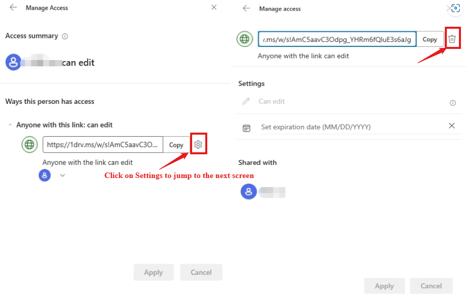 Cannot remove access to shared file on personal Onedrive - Microsoft Q&A