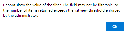 Sharepoint List column is not filterable - Microsoft Q&A