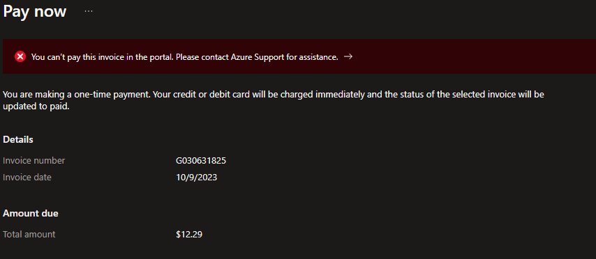 Why I am Unable to pay this invoice? - Microsoft Q&A