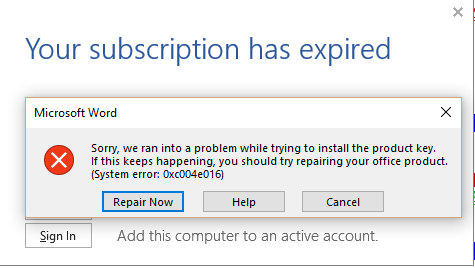 Excel Subscription Expired After Updating to Windows 10 - Microsoft Q&A