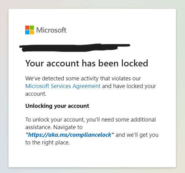 Microsoft 365 personal account locked - customer service states they ...