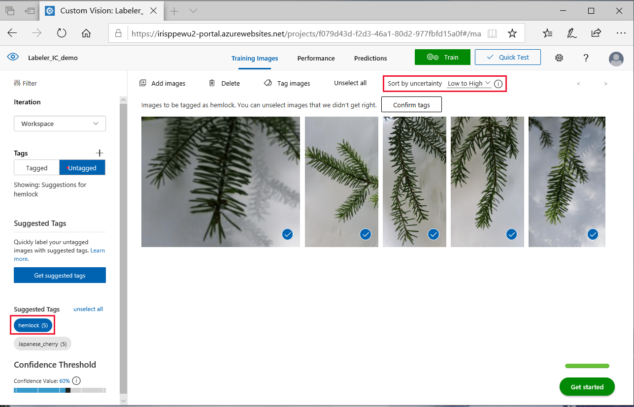 Suggested Tags not working with Custom Vision - Microsoft Q&A