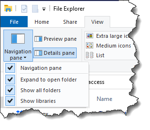 Navigation Pane Settings