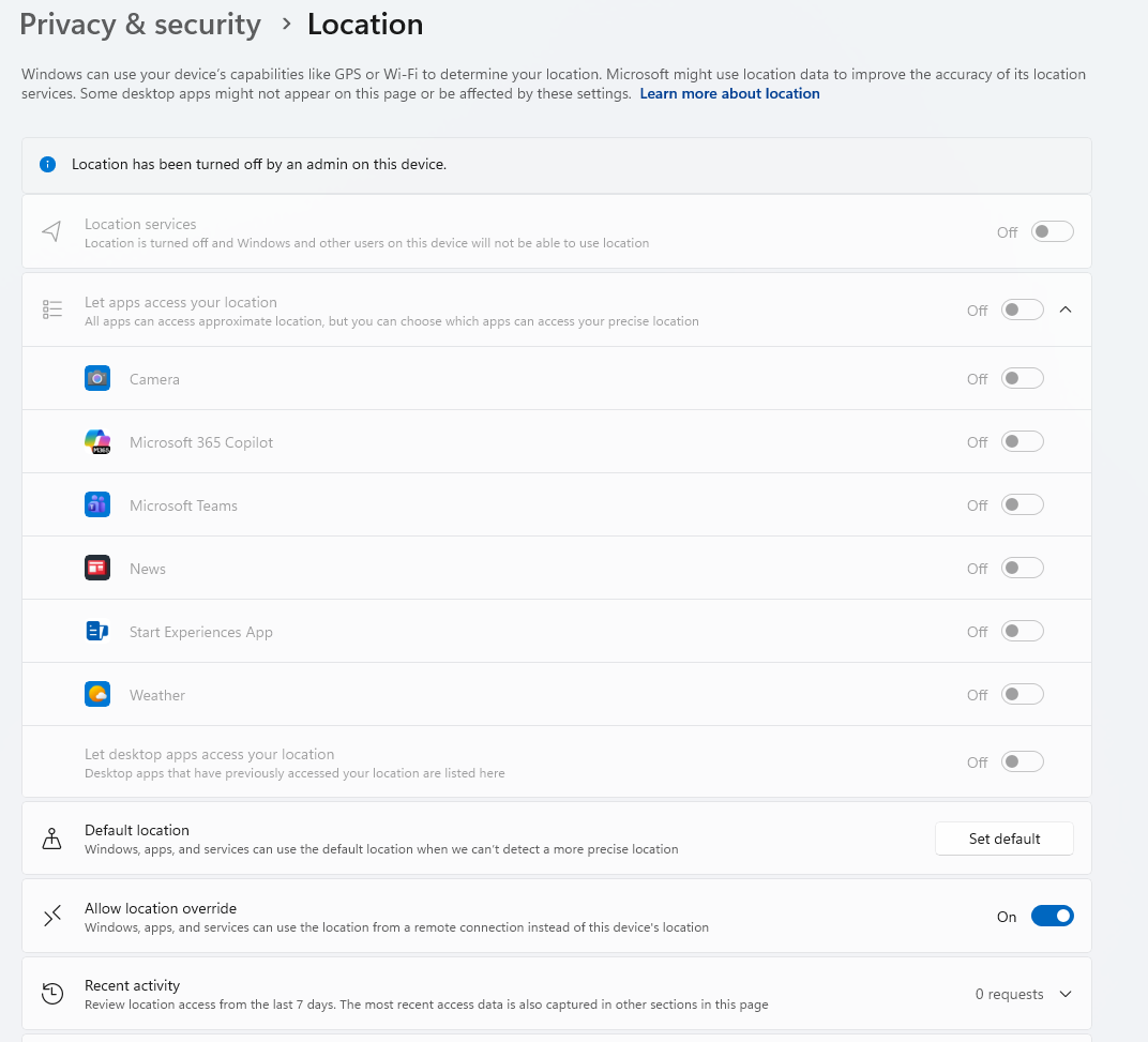 I can't fix the location because of the issue? - Microsoft Q&A