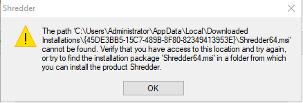 Missing Shredder64.msi file - Microsoft Q&A