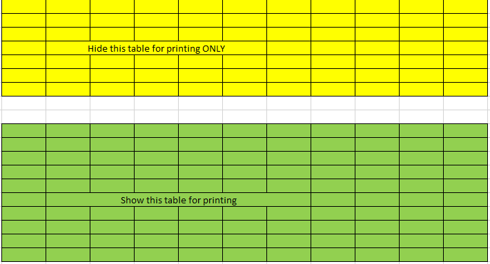 Hide cells in printing - Microsoft Q&A