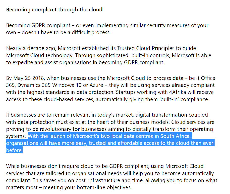 Microsoft 365 Business and POPI Compliance - Microsoft Q&A