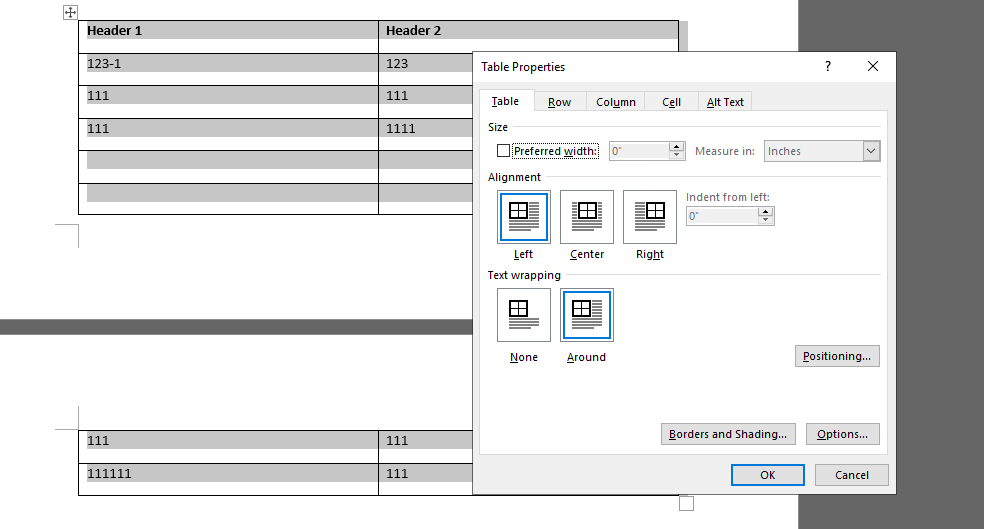 MS Word 365 - Formatting Tables Issues - Microsoft Q&A