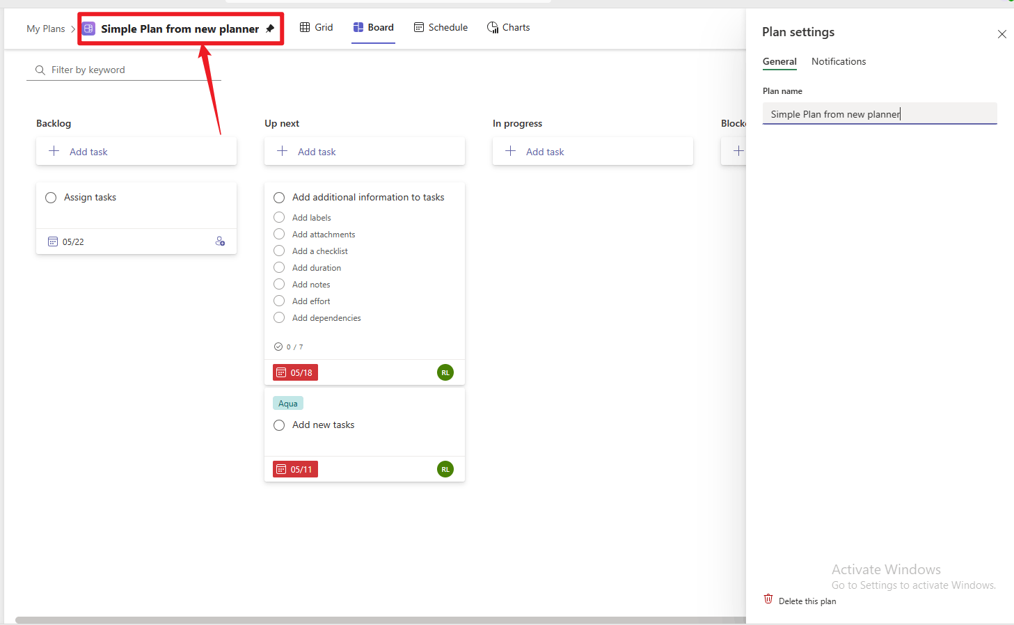 How to get tasks from a plan to appear in calendar and in My Day ...