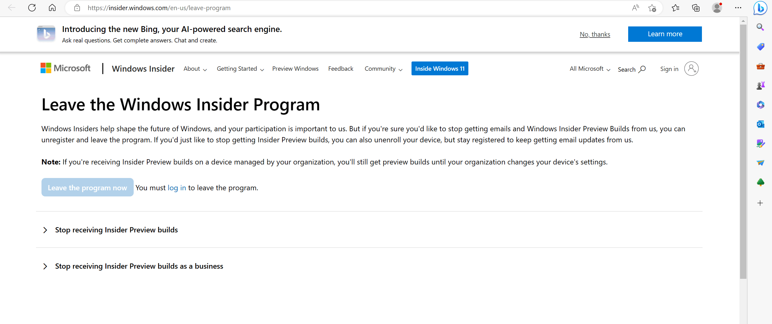 How to leave the Windows Insider Program if the option is greyed out ...