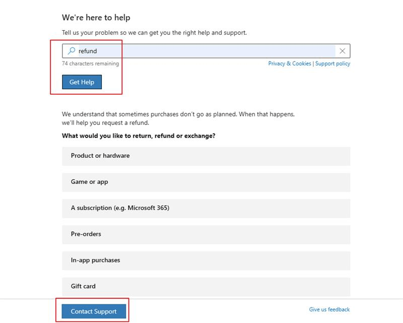 request a refund - Microsoft Q&A