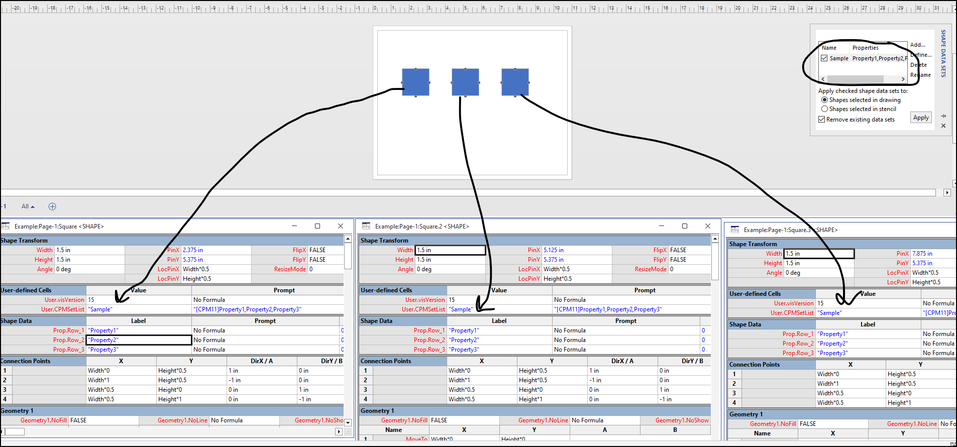Lose of shape data when modifying shape data sets - Microsoft Q&A