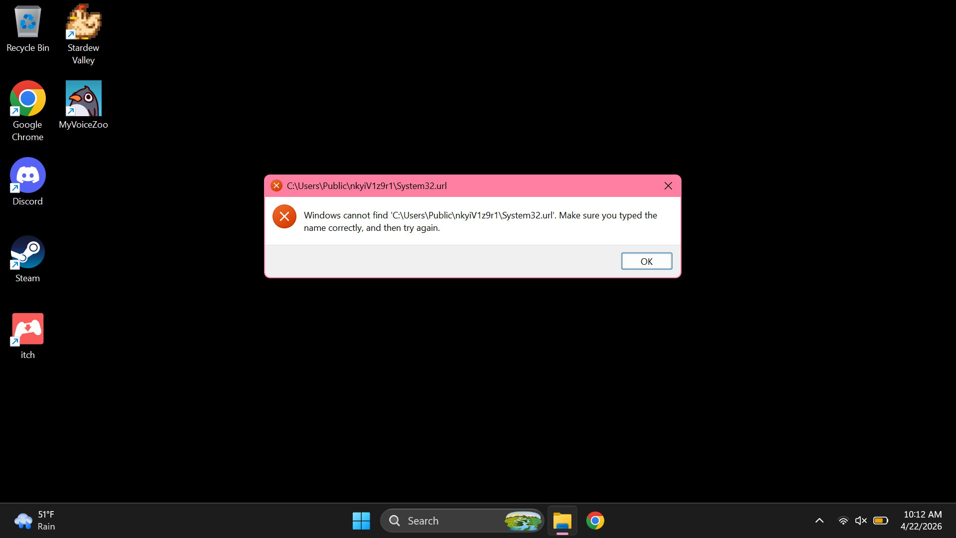 How to fix "Window cannot find" error on startup? - Microsoft Q&A