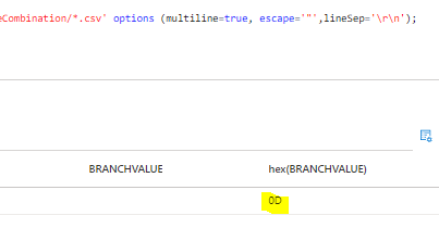 Spark Table using CSV Line Separator Microsoft Q A