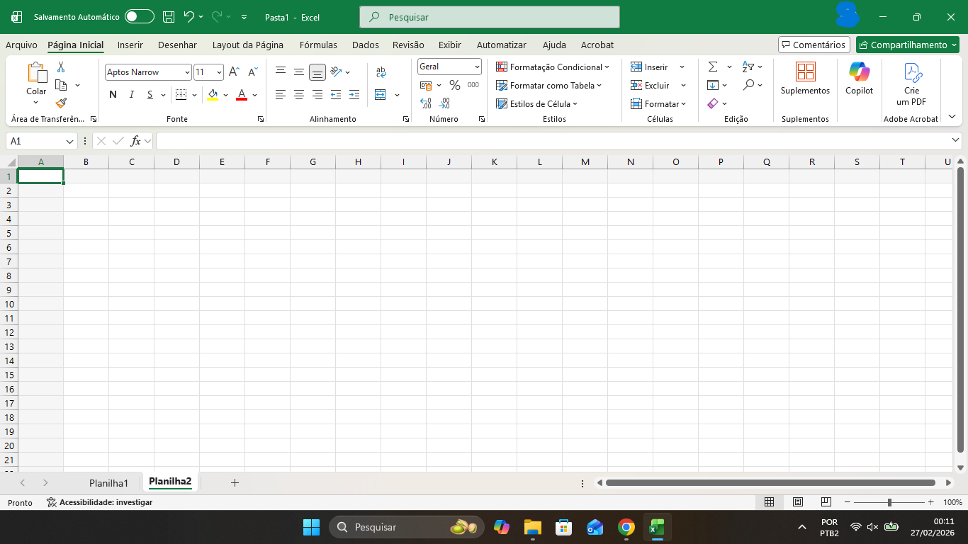 como corrigir o excel que esta sem as grades esta em branco mesmo ...