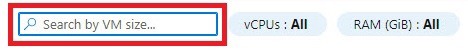 azure vm size search