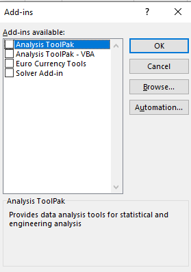 addin options