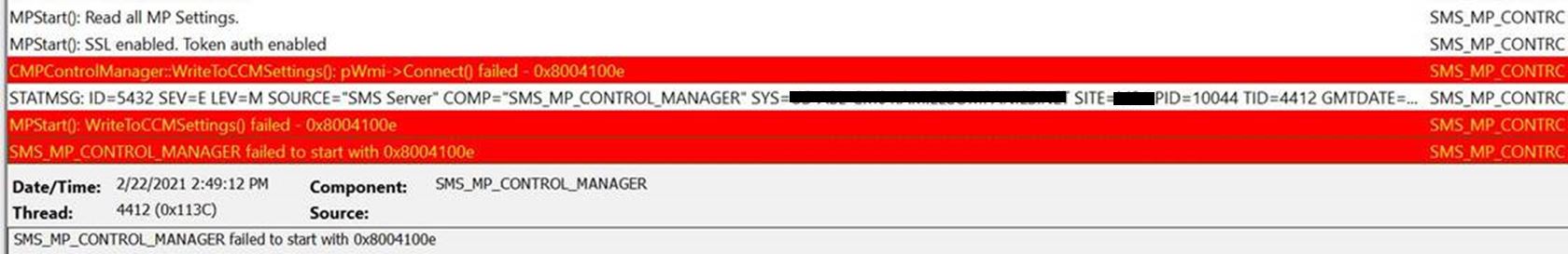 mpsetup.log Failed to Install Pre Req CcmSetup. Return Code is 6 - Microsoft Q&A