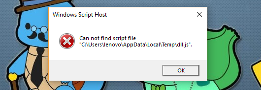 Windows script Host cannot find DLL.js file pops up now and then ...