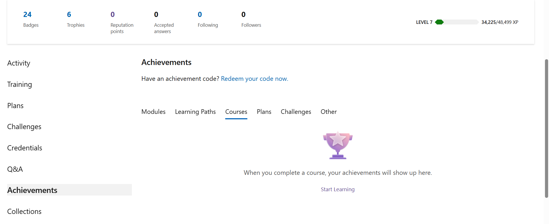 Unable to view the Course completation certificate. - Microsoft Q&A