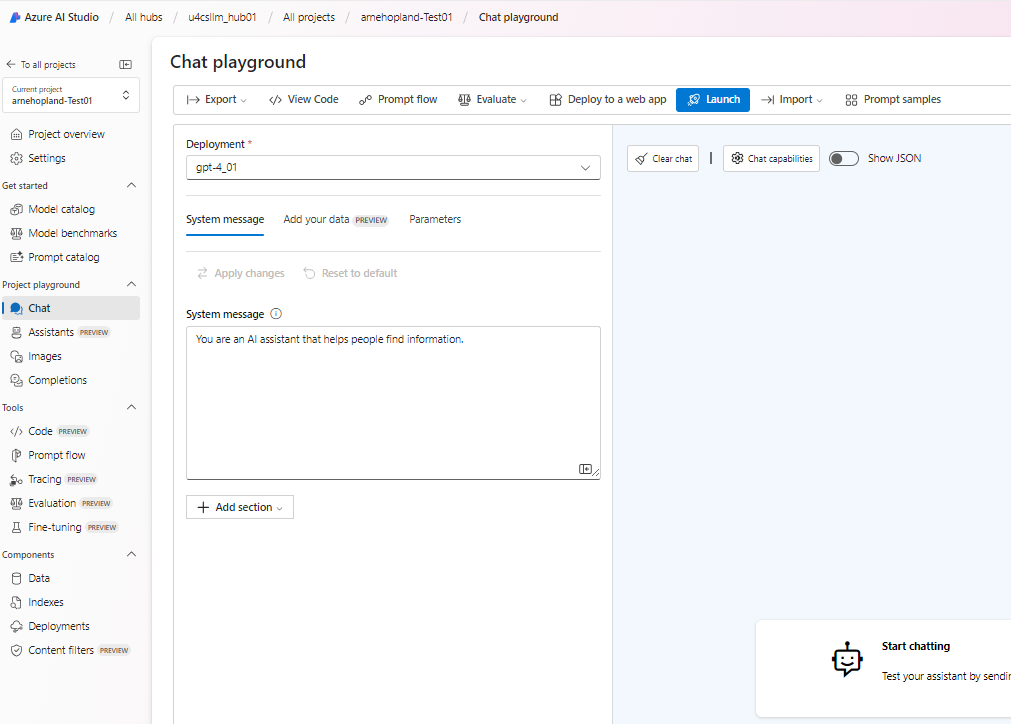 Missing the option of saving Playground configurations in Azure AI ...