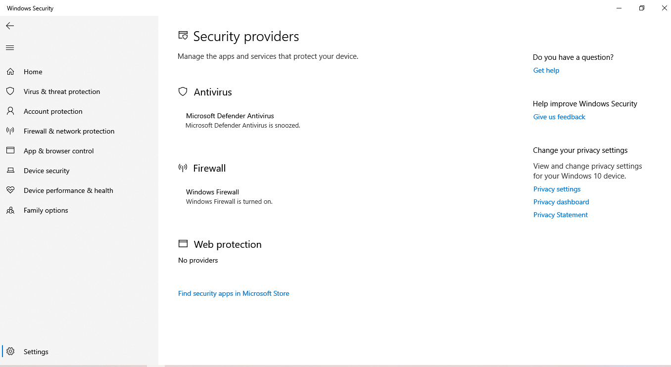 My microsoft defender antivirus shows its was snoozed - Microsoft Q&A