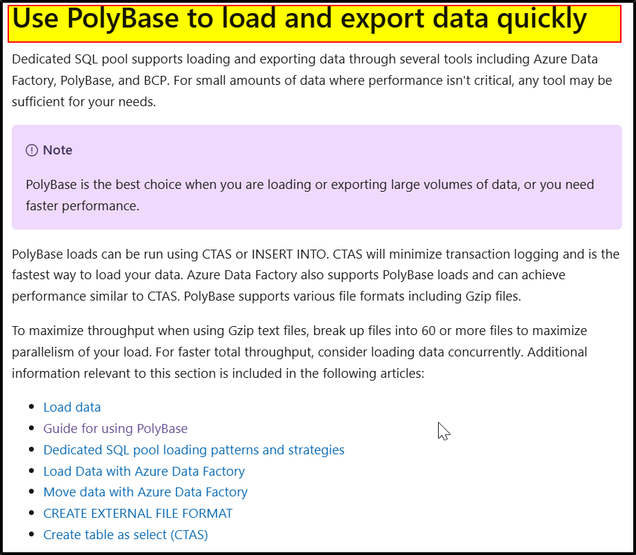 How to export a table from azure synapse dedicated DB pool - Microsoft Q&A